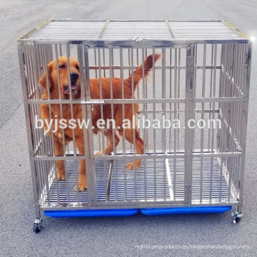 Jaula para perros con barra de acero inoxidable, caja para perros, jaula para mascotas con rejilla de plástico